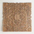 Brown Texas King Size Wood Carved Hanging Headboard F31679