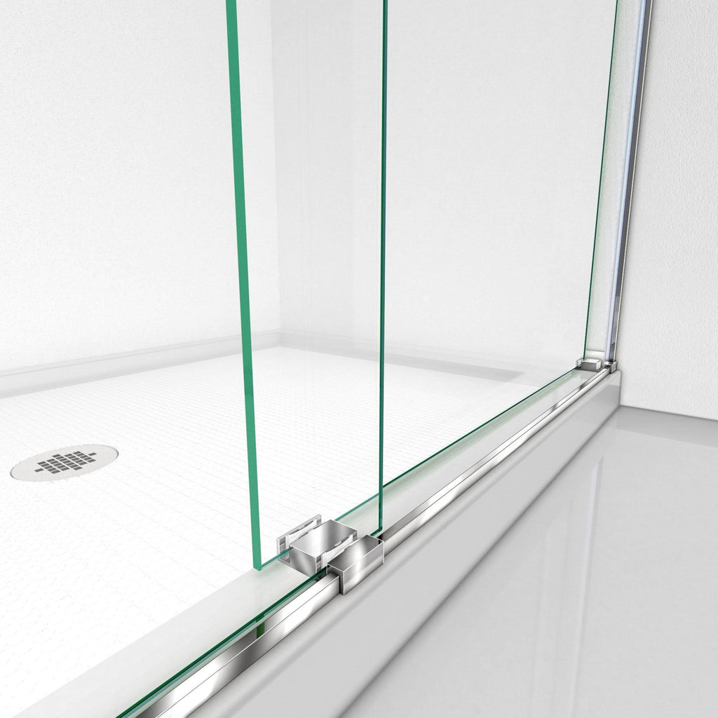 56-60 in. W x 76 in. H Frameless Bypass Shower Door in Satin E121