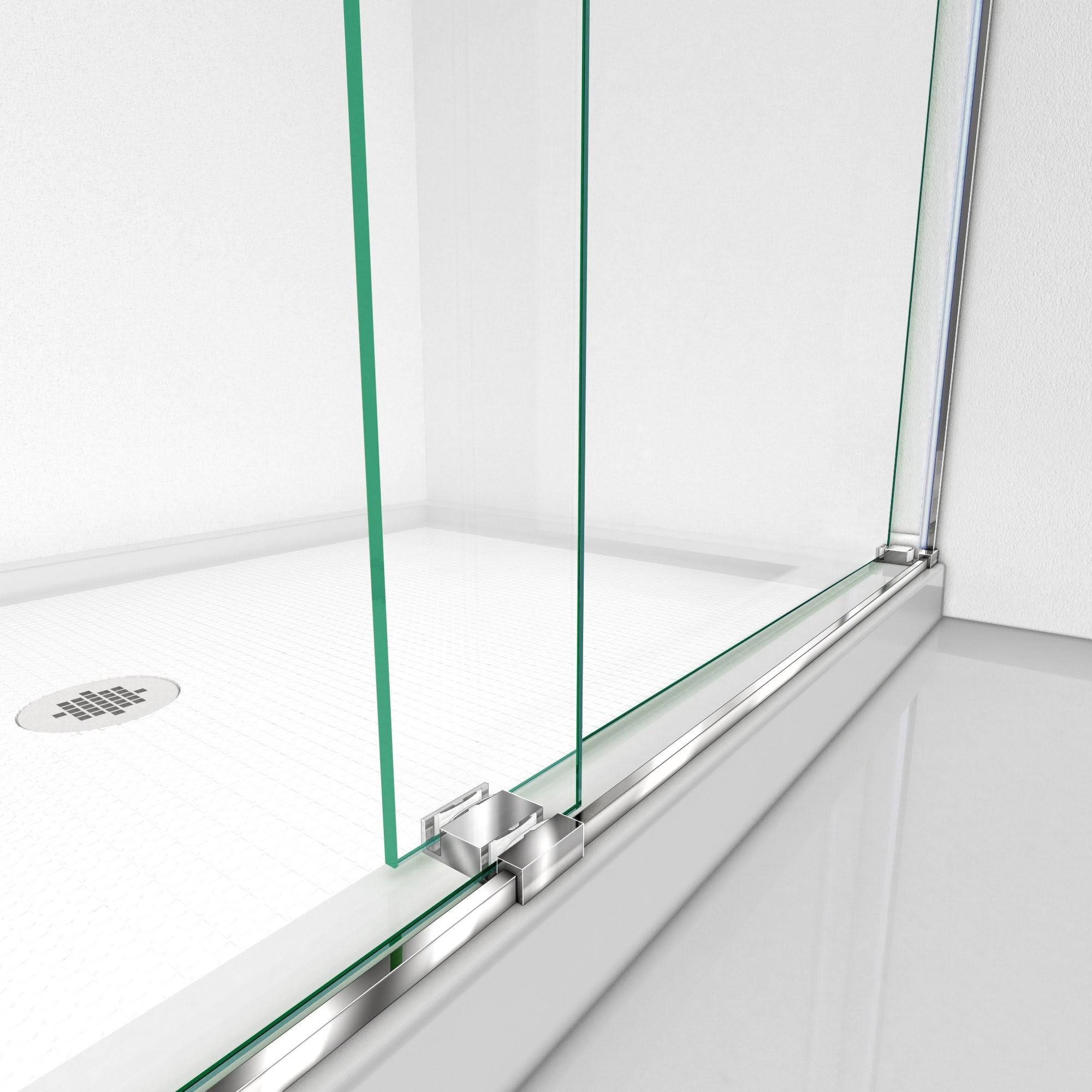 56-60 in. W x 76 in. H Frameless Bypass Shower Door in Satin E121