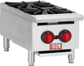 12" Two Burner Countertop Commercial Gas Hot Plate, Stainless Steel S4375
