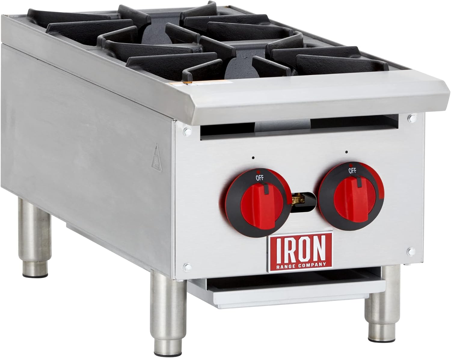 12" Two Burner Countertop Commercial Gas Hot Plate, Stainless Steel S4375