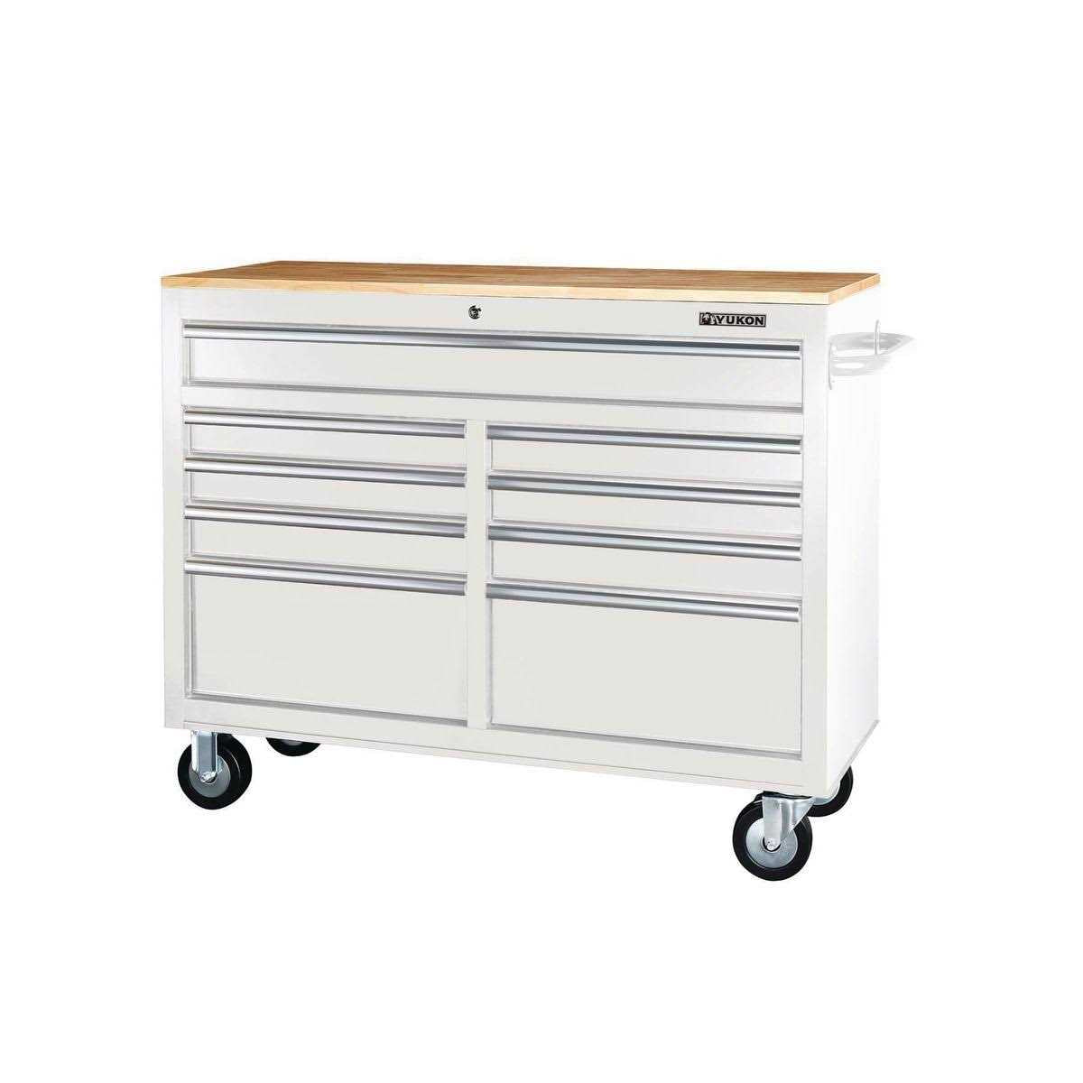9 Drawer Mobile Storage Cabinet with Solid Wood Top G2030