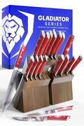 German HC Steel Knife Set Block with Wood Stand X6999