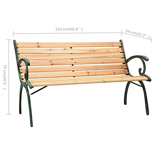 48.4" Cast Iron and Solid Firwood Patio Bench N785347