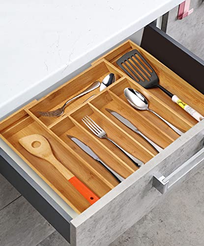 Bamboo Cutlery Tray Silverware Drawer Dividers Q463032