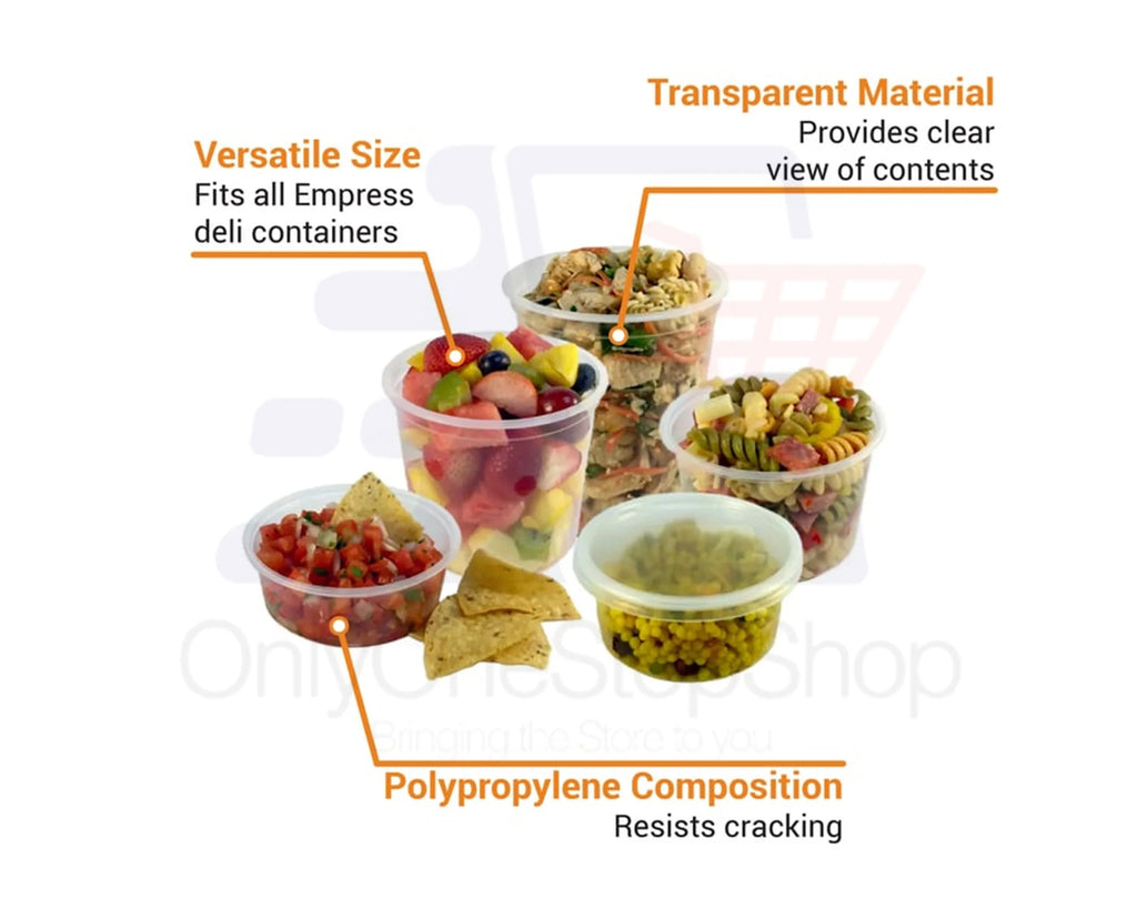 64oz Plastic Deli Containers with Lids, Set of 50 T972488
