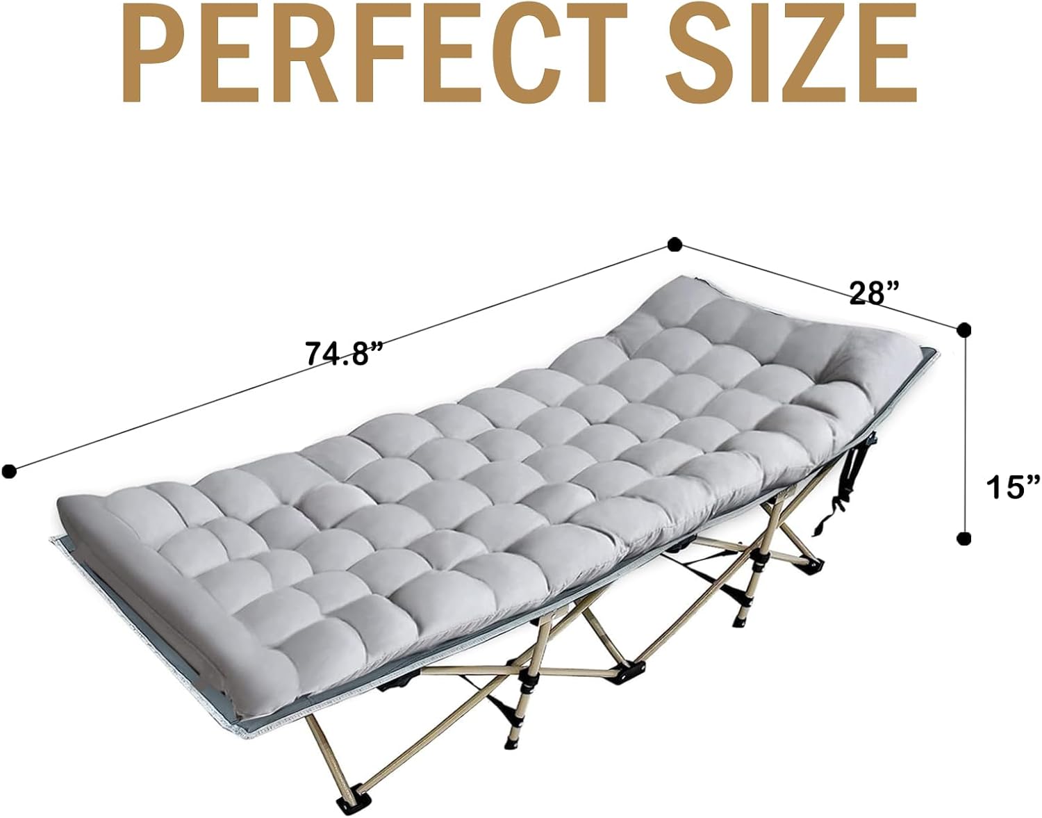 Camping Cot with Mattress, Carry Bag, Folding Cot G1398