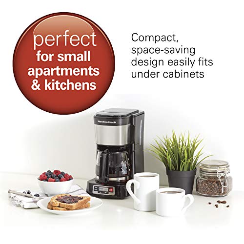 5 Cup Drip Coffee Maker with Glass Carafe, Black & Stainless Steel E6777