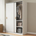Solid Wood Wardrobe Closet Armoire Sliding Door Storage Cabinet 63" L x 18" W x 71" H V6546