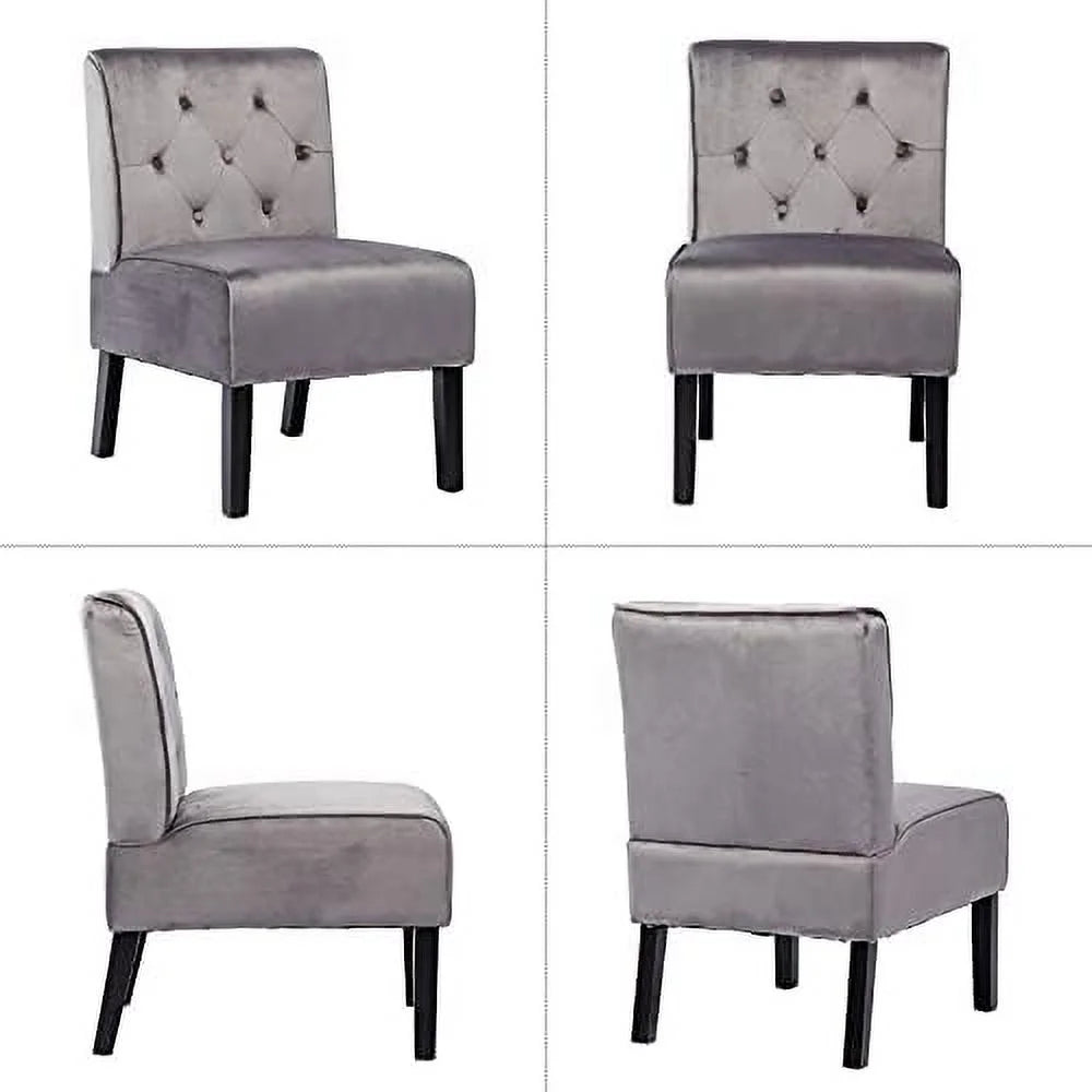 Grey Velvet Accent Chair W755