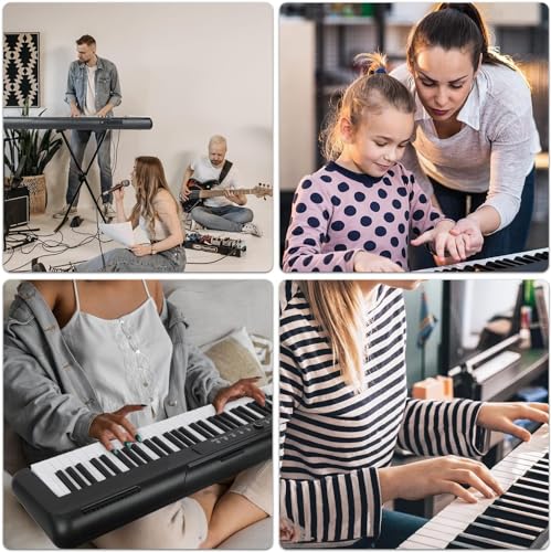 88 Key Semi Weighted Electric Digital Piano with Sustain Pedal, Power Supply, Stand, Carrying Case, Headphones J885993
