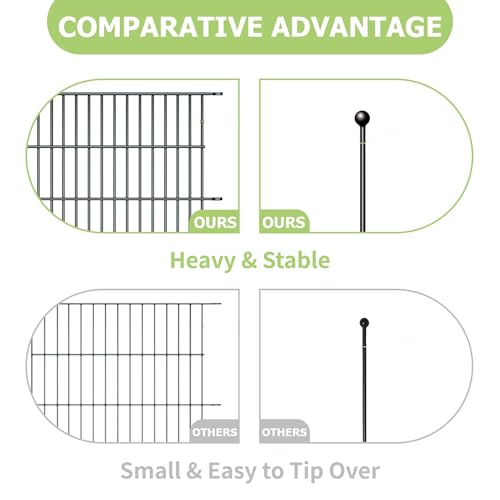 32in H x 23.6ft L Rustproof Metal Fence D935814