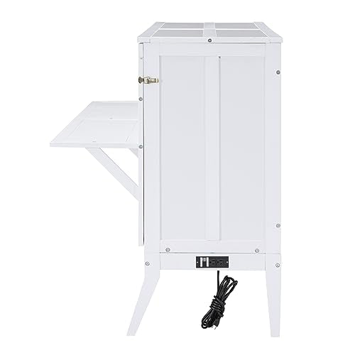 White Queen Size Murphy Bed with Bookcase I5350