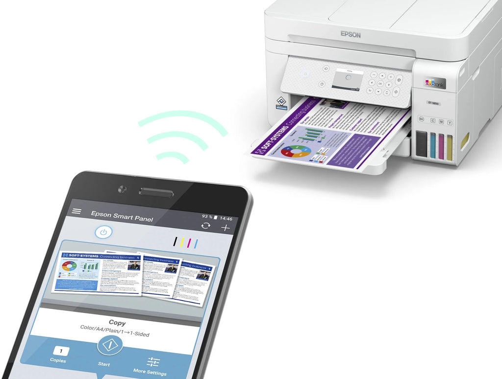 White All-in-One Inkjet Printer with Scanner, Copier J96042