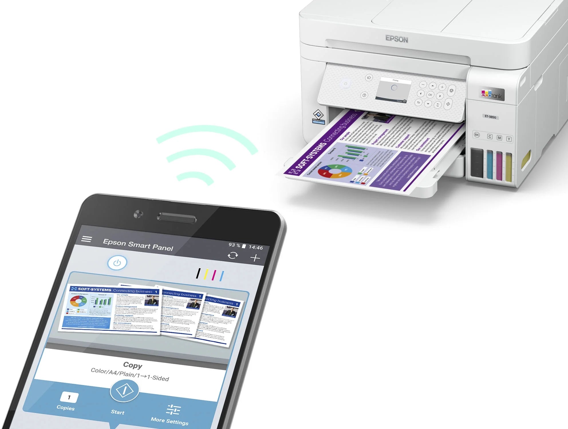 White All-in-One Inkjet Printer with Scanner, Copier J96042