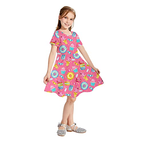 Little Girls Short Sleeve Casual Summer Sundress M19741
