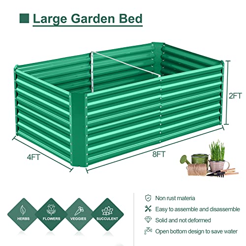 8×4×2 ft Galvanized Raised Garden Bed Kit A900005
