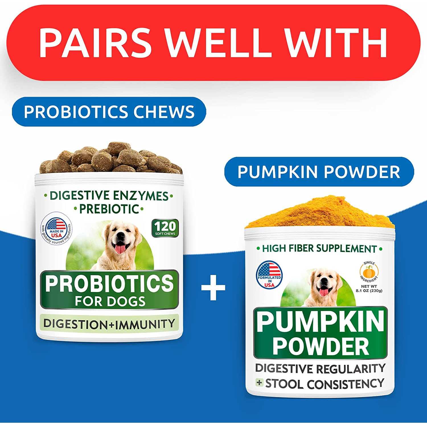 Pumpkin Powdered Fiber Supplement for Dogs 8.1oz S394
