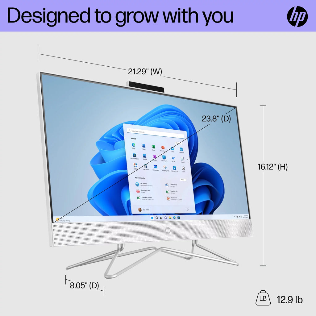 23.8" Touch FHD All-in-One PC, Intel Core i3-1115G4, 8GB SDRAM, 256GB SSD, Snow White, Windows 11 Home A689