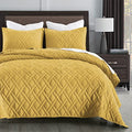 King Size Beige Microfiber Quilted Bedspread N63896