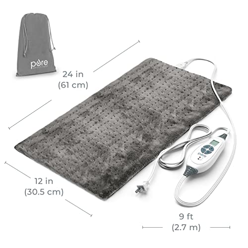 XL 12" x 24" Electric Heating Pad with 6 Heat Settings T892