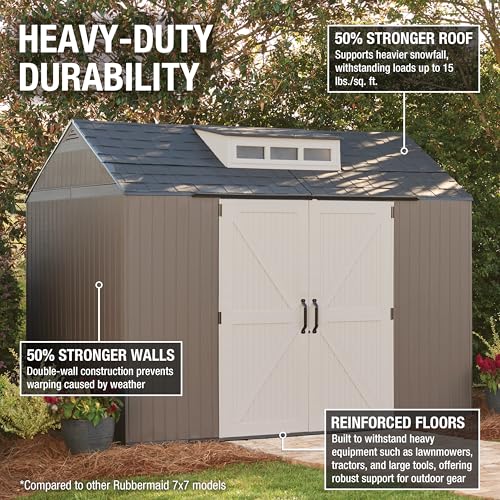 Gray 7 x 7 Ft Resin Outdoor Storage Shed F814429
