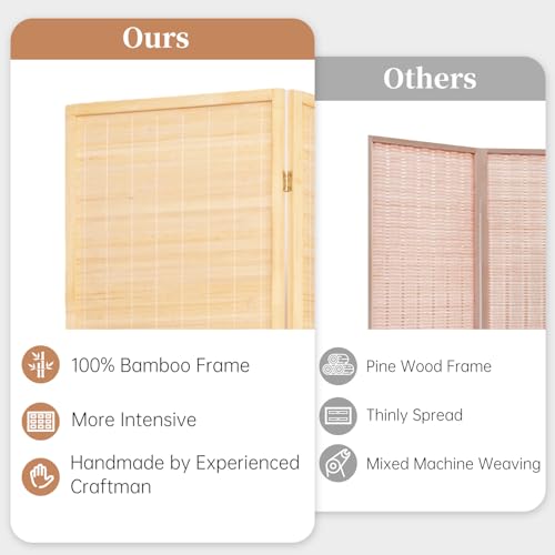 Hand-Made Bamboo 4 Panel Room Divider I6041