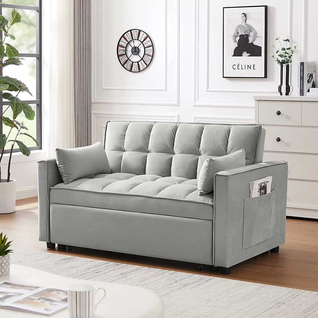 Velvet Loveseat Sofa Couch With Toss Pillows Y7260