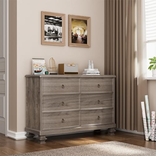 White 6 Drawer Wooden Dresser M164