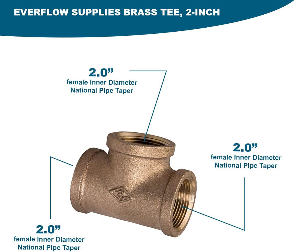 2 Inch Brass Tee L115