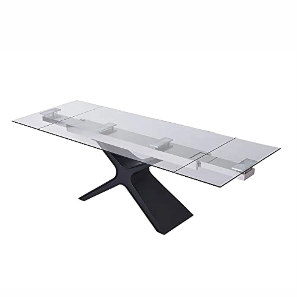Tempered Clear Glass Extendable Dining Table I64502