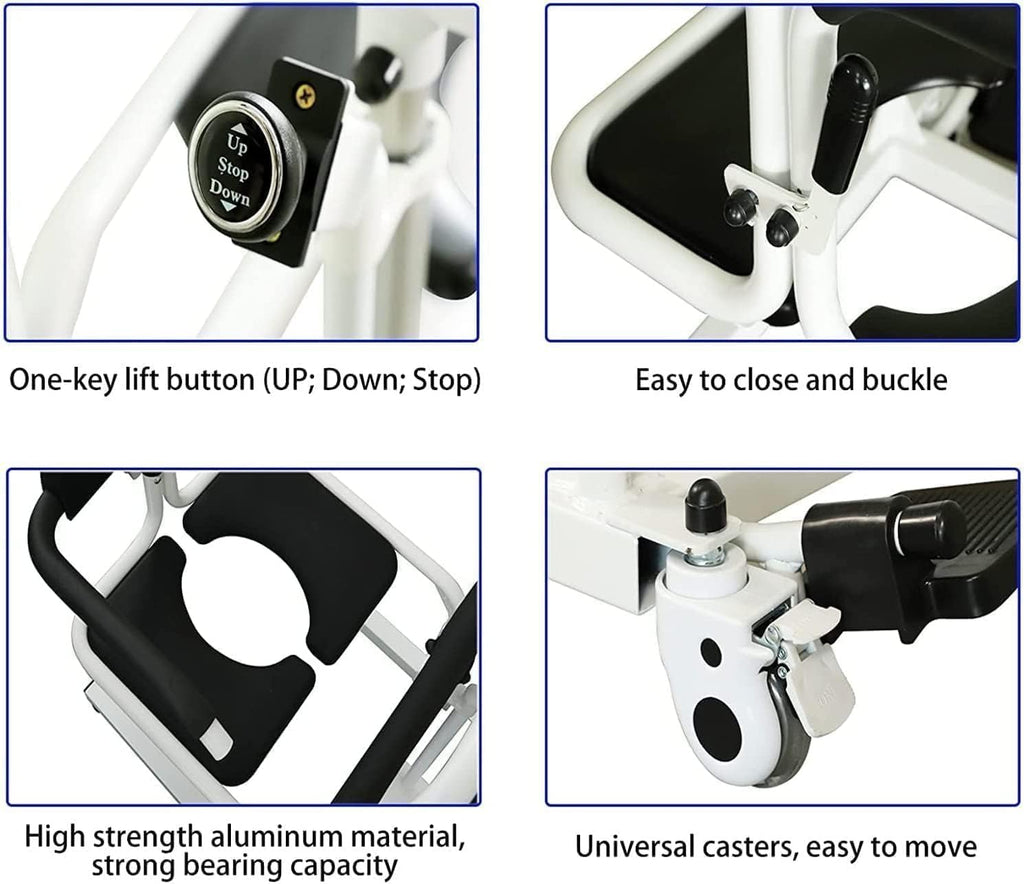Electric Patient Lift Transfer Chair with 180° Split Seat and Bedpan X988143