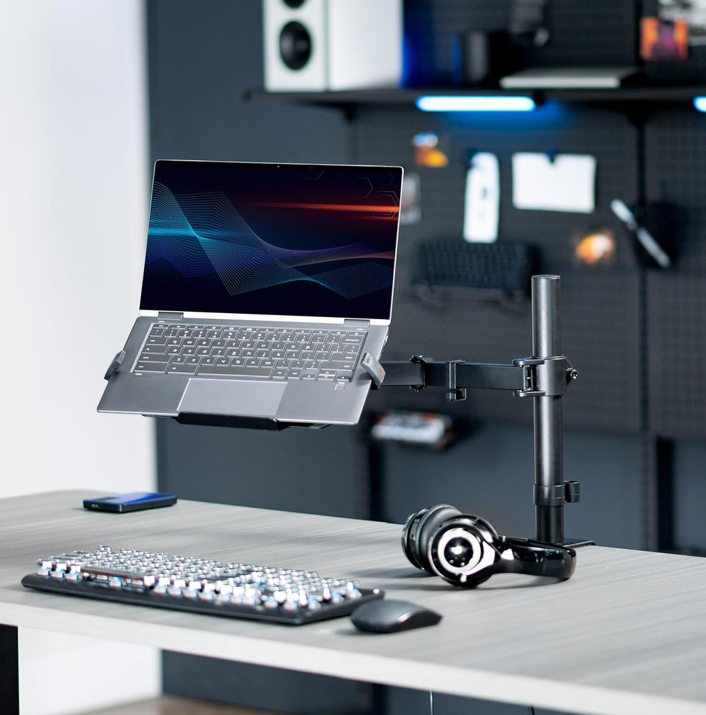 Black Adjustable 12 to 15.6 inch Laptop Desk Mount Stand with RGB Fan Q789592