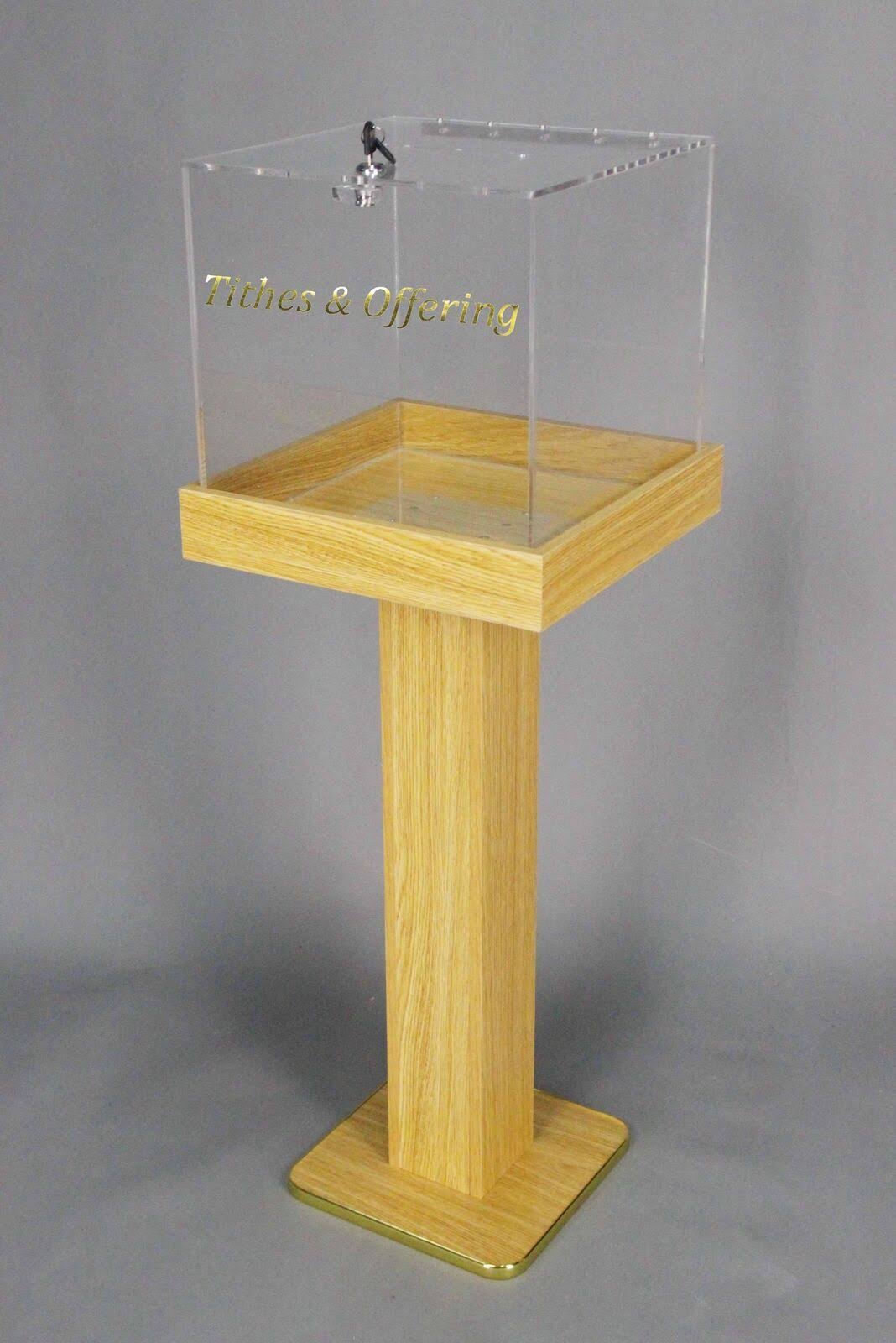 Clear Plexiglass Large Floor Standing Tithing Box O189