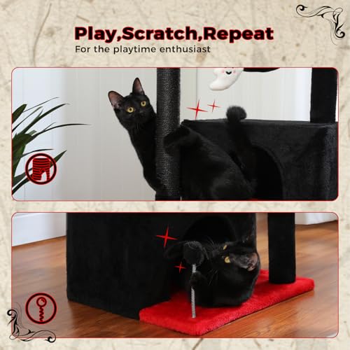 Grey Cat Tree with 2 Condos and Scratching Posts Q758