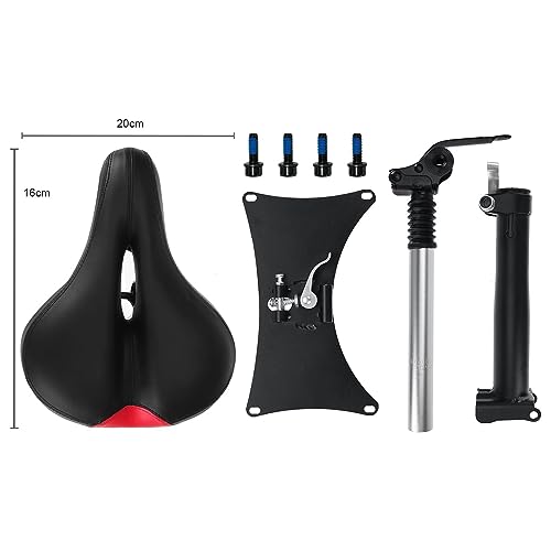 Electric Scooter Seat Height Adjustable Leather Saddle Foldable Removable I971