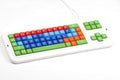Swedish Color Coded Computer Keyboard with White Uppercase Lettering G679