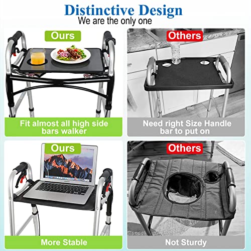 Black Walker Tray with Mesh Pockets and Cup Holder U22623