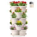5 Tier Vertical Stackable Planter, Grey I13012