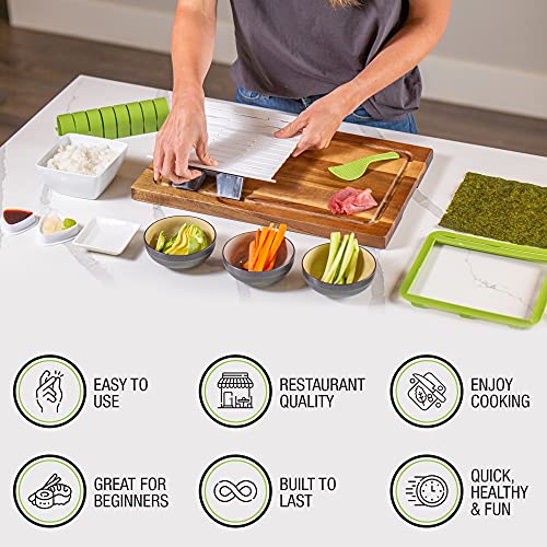 Sushi Making Kit with 2 Roll Cutters, Chopstick Trainers, Triangle Onigiri Molds Y471