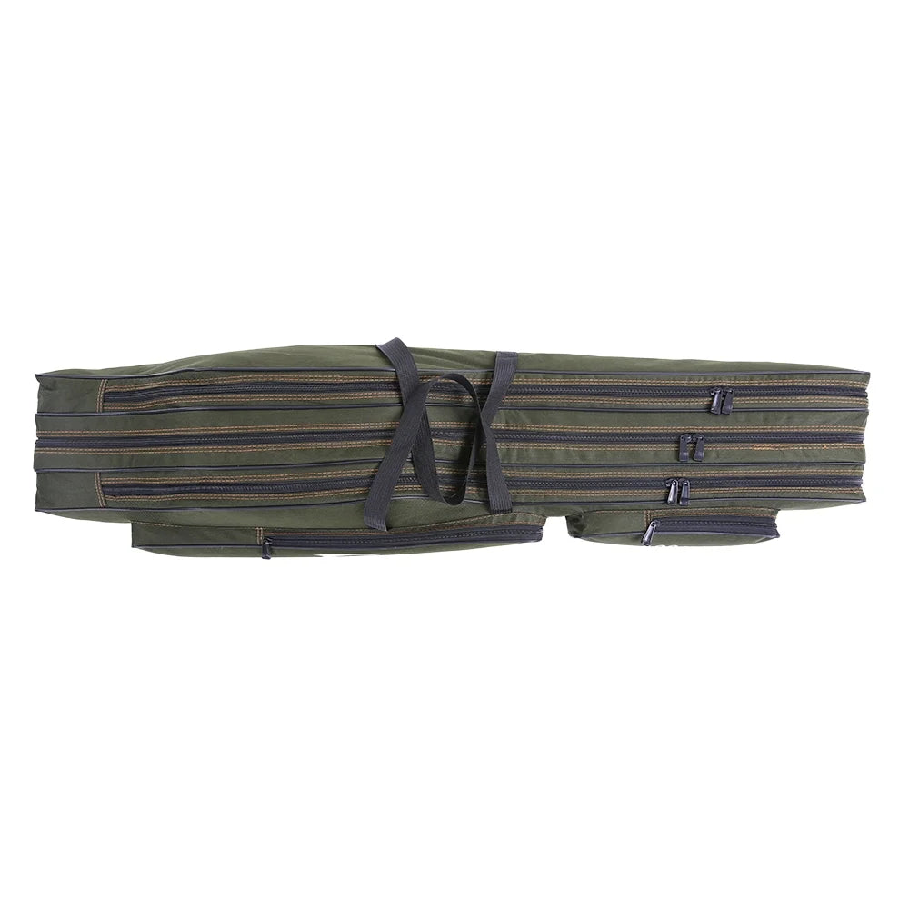Portable Folding Fishing Rod Carrier Canvas Storage Bag Case H8085