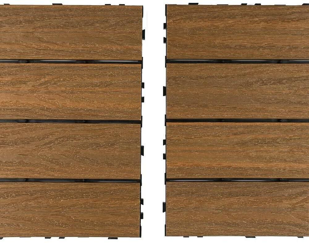 1 ft. x 3 ft. Composite Deck Tile in Peruvian Teak (15 Sq. ft. per Box) W266