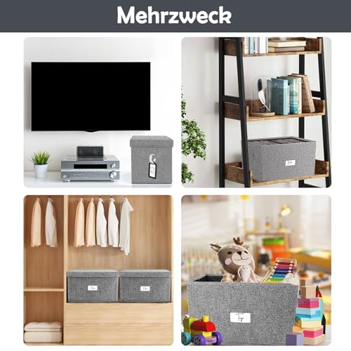 Grey Vinyl Record Storage Box with Lid X410