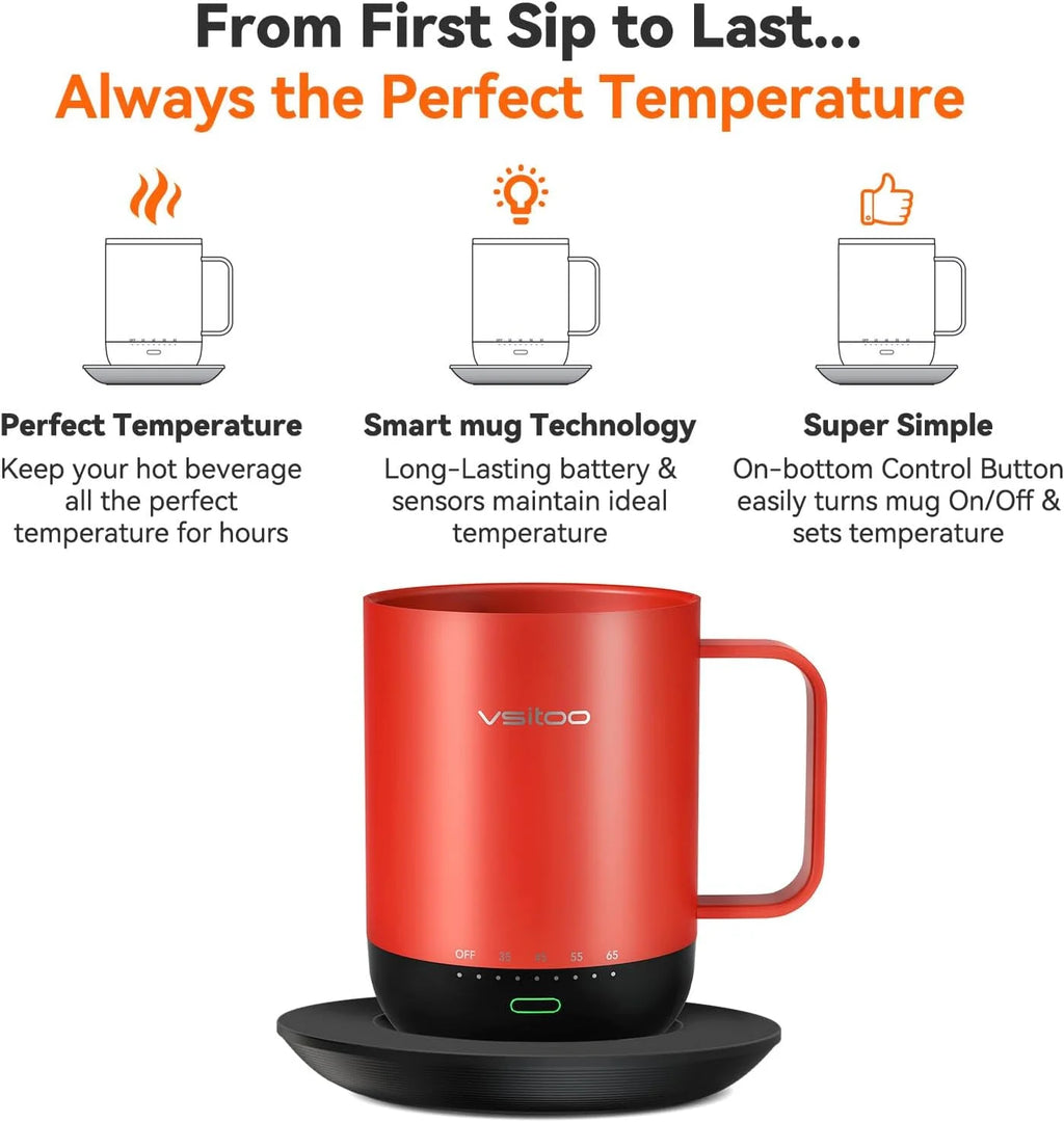 14 oz Self Heating Coffee Mug with Lid R397