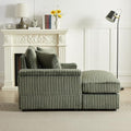 86.6 Inch Corduroy 3 Seater Sectional Sofa with Ottoman K27694