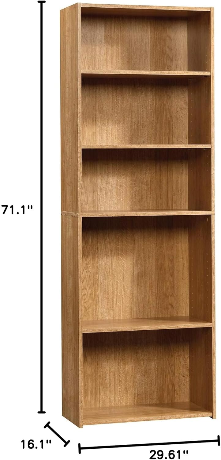 Highland Oak Pantry Cabinet and 5 Shelf Bookcase D171559