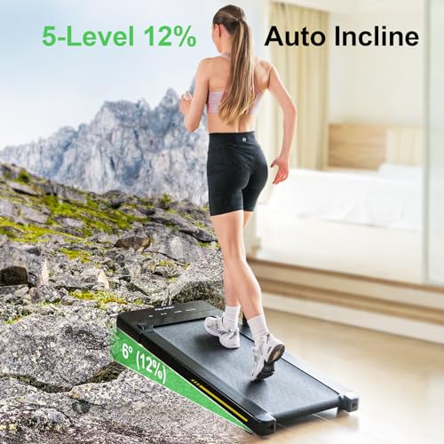 Under Desk Treadmill with 12% Auto Incline, 4 MPH Max, 265Lbs Weight Capacity O382