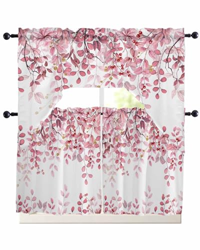 Turquoise Blue Eucalyptus Leaves Valance Curtains Rod Pocket 1 Panel 42x12 F727