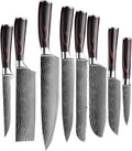 8 Piece Damascus Pattern High Carbon Stainless Steel Kitchen Knife Set G948300