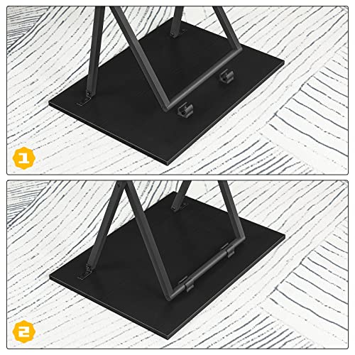 Set of 2 Folding TV Tray Tables, Marble and Gold W2622